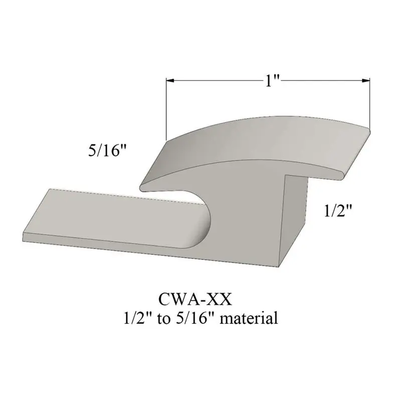Tarkett - Vinyl Reducer Adaptors CWA 24 - 5/16" Carpet to 1/2" Wood Flooring #24 Grey Haze 12'