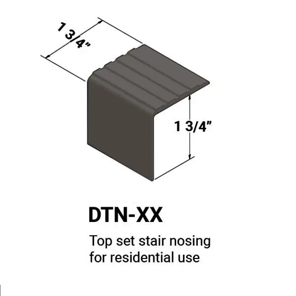 Tarkett - Vinyl Stair Nosings - DTN TB1 Top Set for Residential Use #TB1 Peppercorn 12'