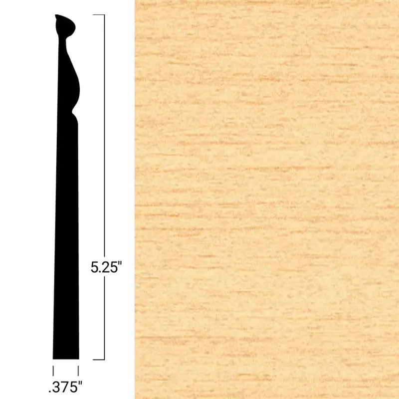 Tarkett Millwork Wall Base Masquerade - MW MS5 Z Classic 5-1/4" #MS5 Light Balsa - Wall Base 8' (Pack of 6)