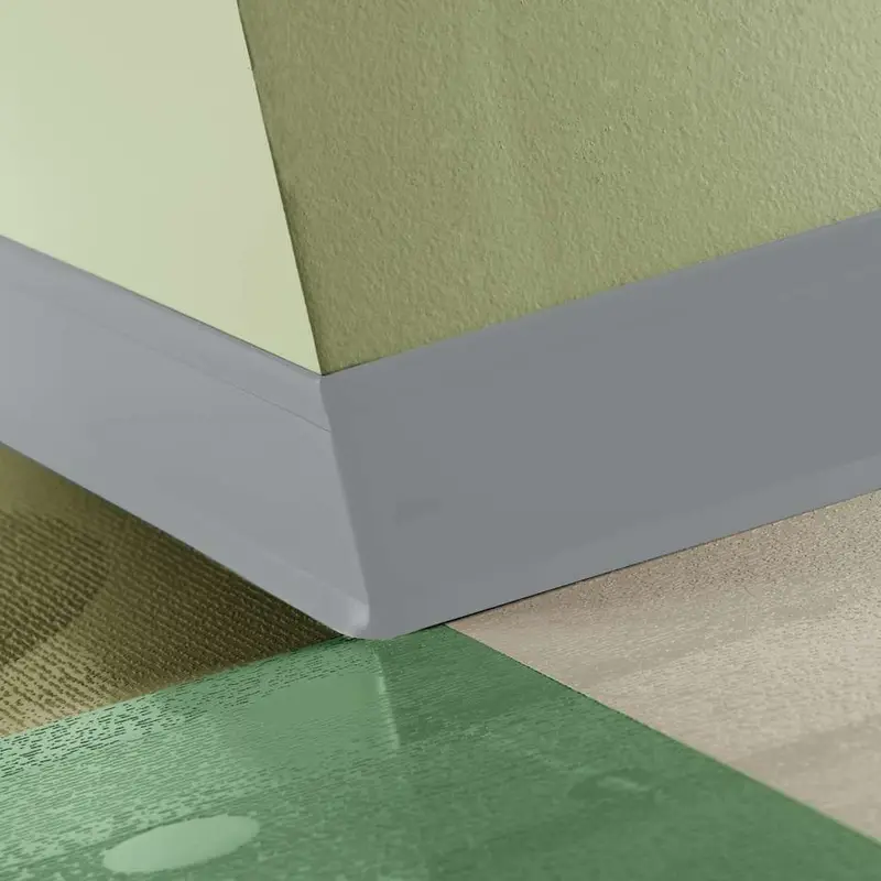 Tarkett - Perceptions Designer Wall Base - RWDC 69 4.25 X 120 1/8 Recess TOE 4-1/4" #69 Sterling Silver - Wall Base 120'