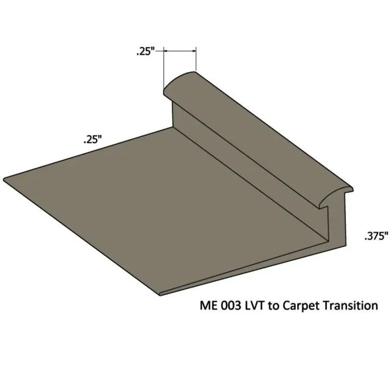 Tarkett - Slim Line Transitions - SLT 179 F for 1/4" Material to 3/8" Material #179 Steel 12'