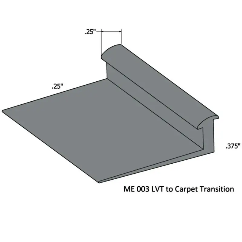 Tarkett - Slim Line Transitions - SLT 28 F for 1/4" Material to 3/8" Material #28 Medium Grey 12'