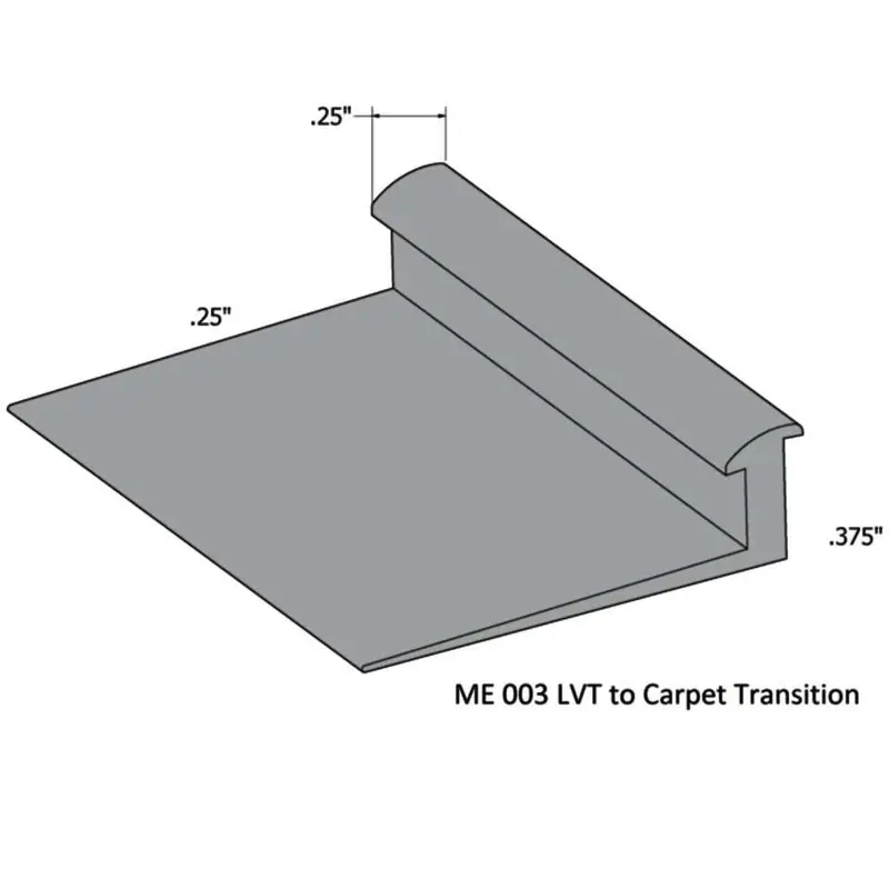 Tarkett - Slim Line Transitions - SLT 69 F for 1/4" Material to 3/8" Material #69 Sterling Silver 12'