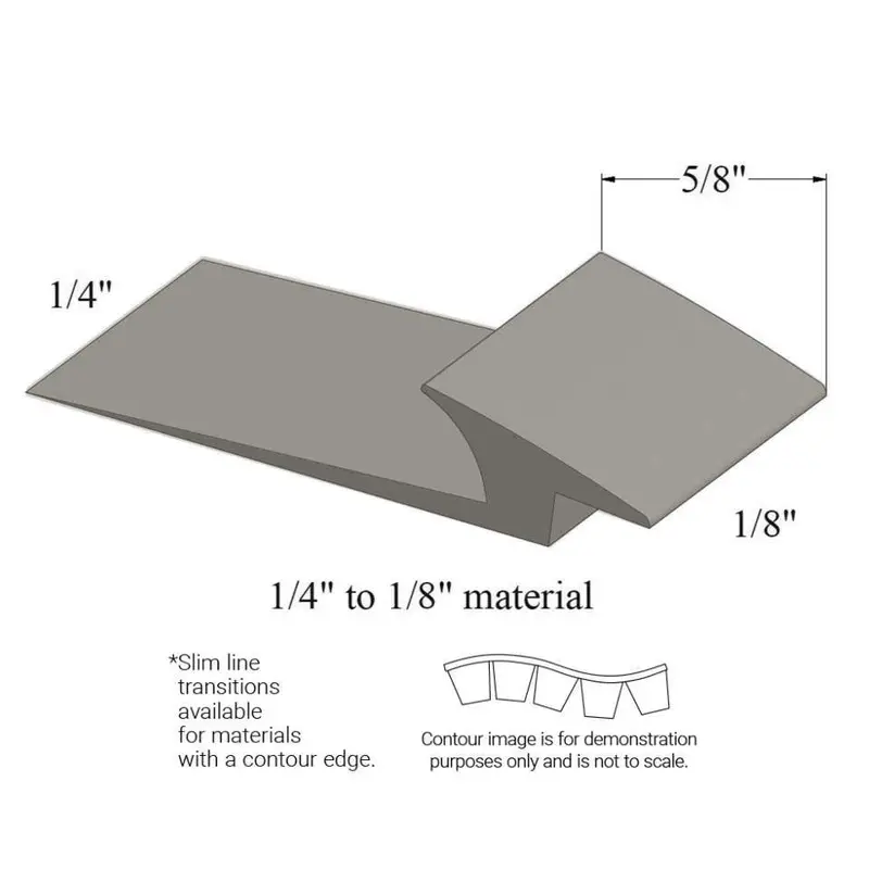 Tarkett - Slim Line Transitions - SLTC 179 A for 1/4" Material to 1/8" Material with Contour #179 Steel 12'