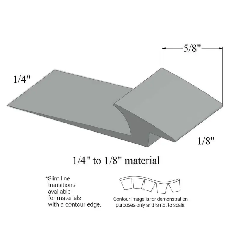 Tarkett - Slim Line Transitions - SLTC 38 A for 1/4" Material to 1/8" Material with Contour #38 Pewter 12'