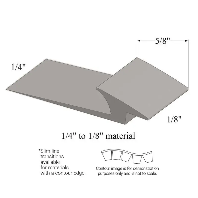 Tarkett - Slim Line Transitions - SLTC 55 A for 1/4" Material to 1/8" Material with Contour #55 Silver Grey 12'