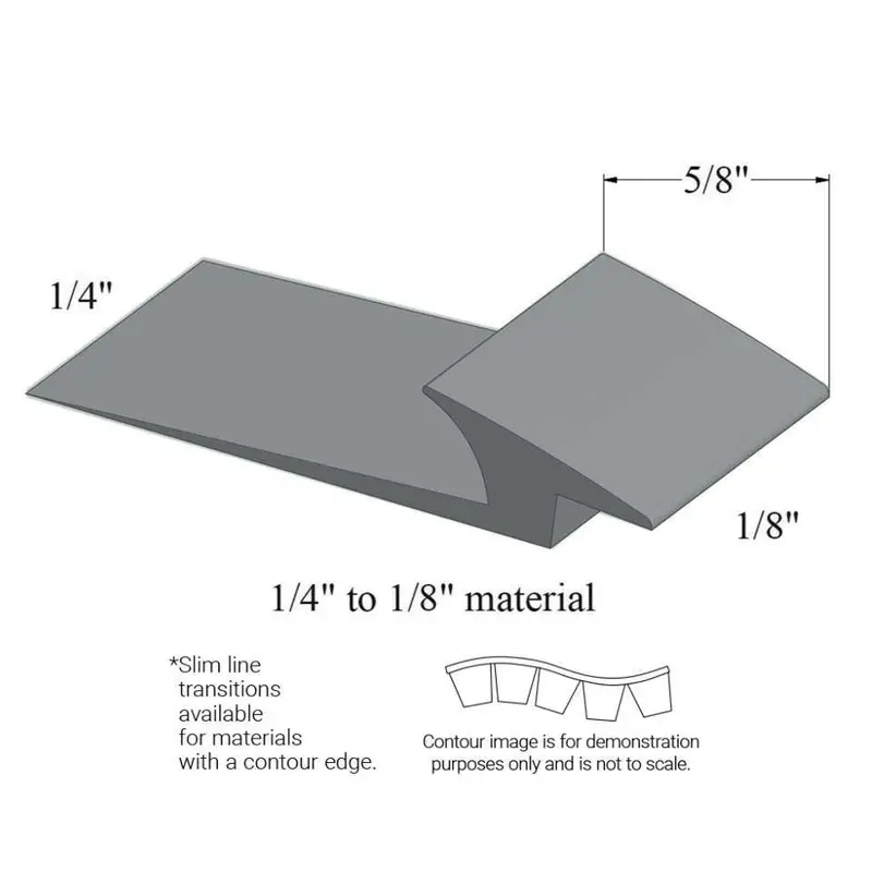 Tarkett - Slim Line Transitions - SLTC 71 A for 1/4" Material to 1/8" Material with Contour #71 Storm Cloud 12'