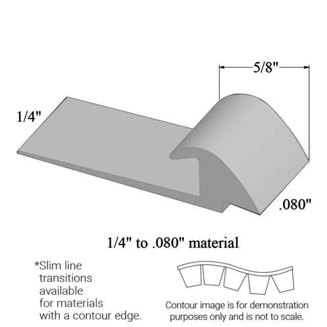 Tarkett - Slim Line Transitions - SLTC 69 C for 0.080" Material to 1/4" Material with Contour #69 Sterling Silver 12'