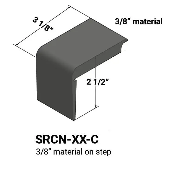 Tarkett - Vinyl Stair Nosings - SRCN TA4 C for 3/8" Material on Step #TA4 Gateway 12'