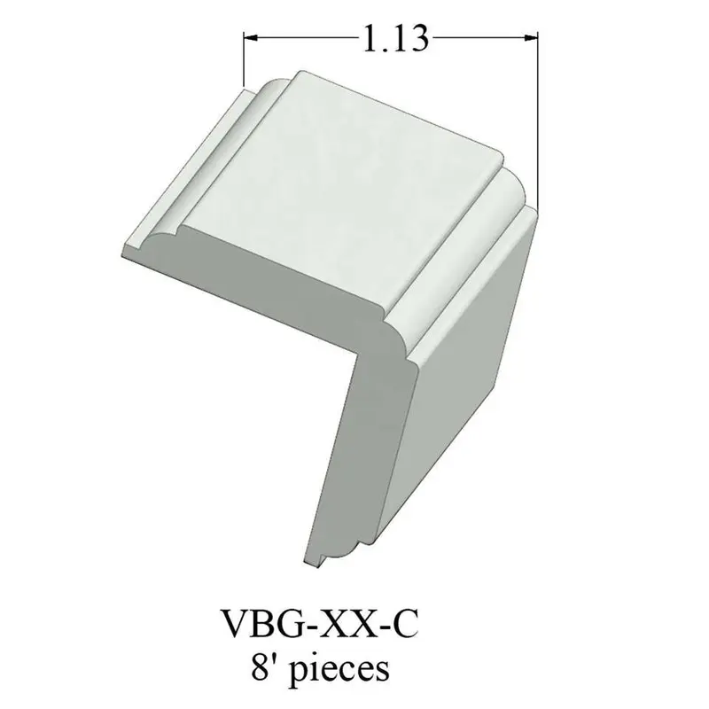 Tarkett - Millwork Wall Finishing System - VBG TG1 C Corner Guard 1-1/4" #TG1 Snowbound - Wall Base 8'