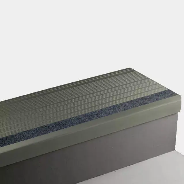 Tarkett - Vinyl Stair Treads - VIHT 86 RD Safe-T-Rib Round Nose #86 Hunter Green with Grey Grit Tape Insert 48"