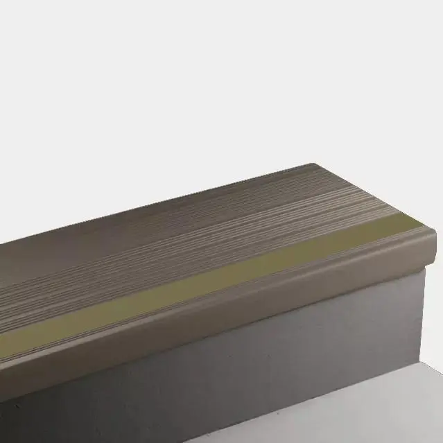 Tarkett - Vinyl Stair Treads - VIHT 47 SQ Safe-T-Rib Square Nose #47 Brown with Tan Grit Tape Insert 96" (Pack of 5)