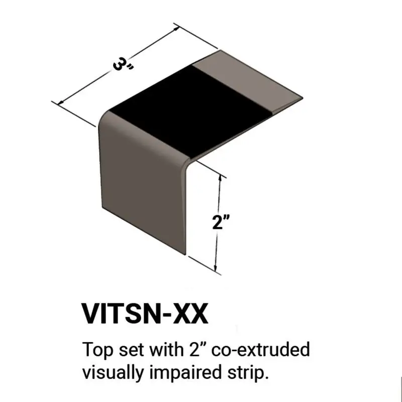 Tarkett - Vinyl Stair Nosings - VITSN 283 Top Set #283 Toast with 49 Beige Rubber Insert 4'