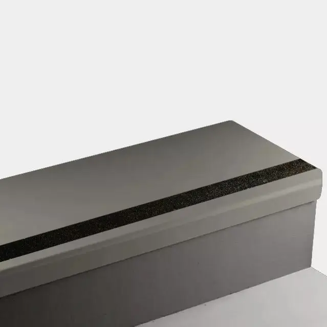 Tarkett - Vinyl Stair Treads - VIVG TA6 SQ Safe-T-Grip Square Nose #TA6 Bedrock with Yellow Grit Tape Insert 48"