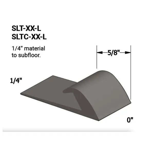 Tarkett - Slim Line Transitions - SLTC 55 L for 1/4" Material to Floor with Contour #55 Silver Grey 12'