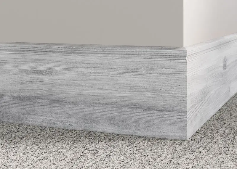 Tarkett Millwork Wall Base Masquarade Silhouette #MF6 Native Pine Blanched Grey 4" x 8' 6"