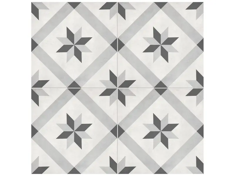 Anatolia - Floor Tile Form Ice Compass Matte 7-3/4" x 7-3/4"