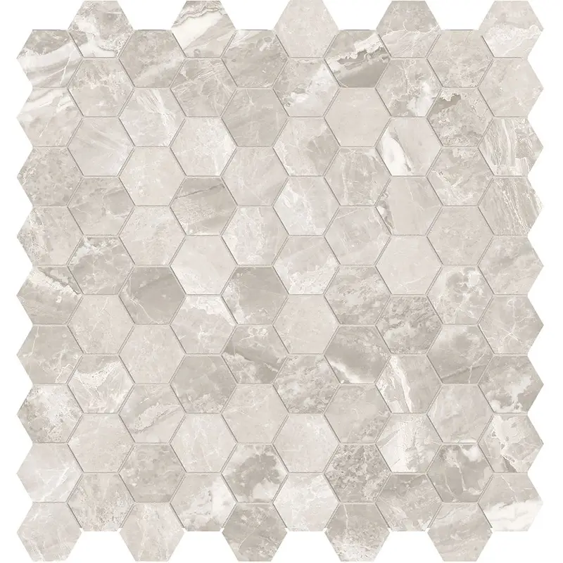 Anatolia - Porcelain Mosaic Mayfair Stella Argento Hexagon Polished 1 1/4" x 1 1/4"