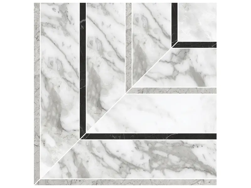 Anatolia Mosaic La Marca Arabescato Picco Honed 8-5/16" x 8-5/16"