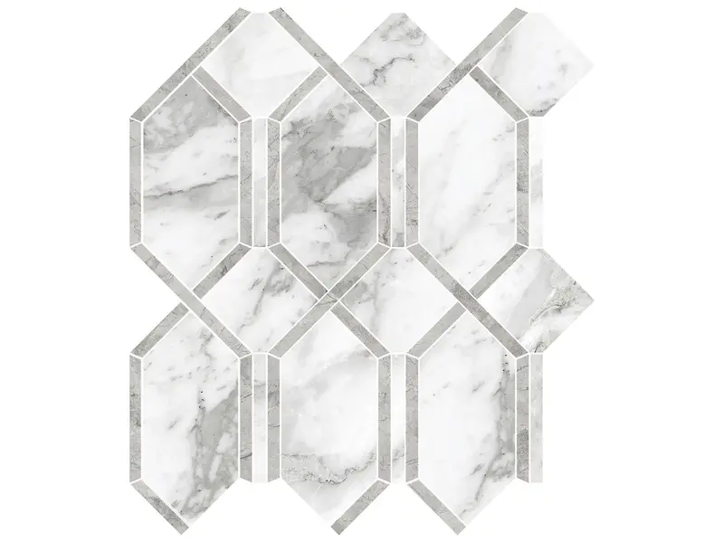 Anatolia Mosaic La Marca Arabescato Modella Polished 12" x 13-1/2"