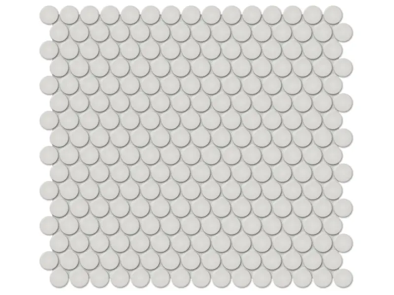 Anatolia Mosaic Penny Round Soho Halo Grey Matte 11" x 12"