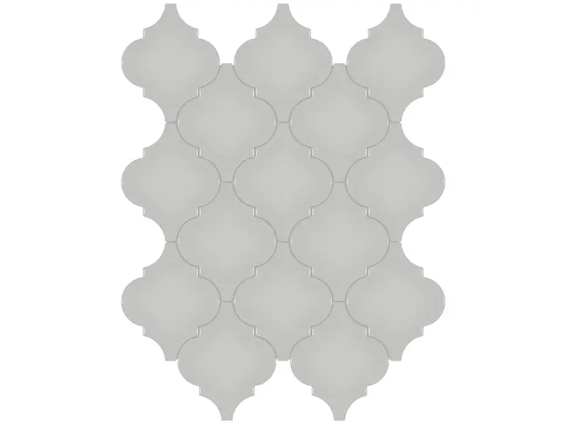 Anatolia Mosaic Beveled Arabesque Soho Loft Grey Glossy 10" x 13"
