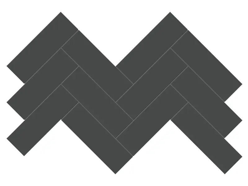 Anatolia - Mosaic Tiles Tiles Soho Retro Black Matte Herringbone 8-1/4" x 16-5/8" (Sold in Sqft)