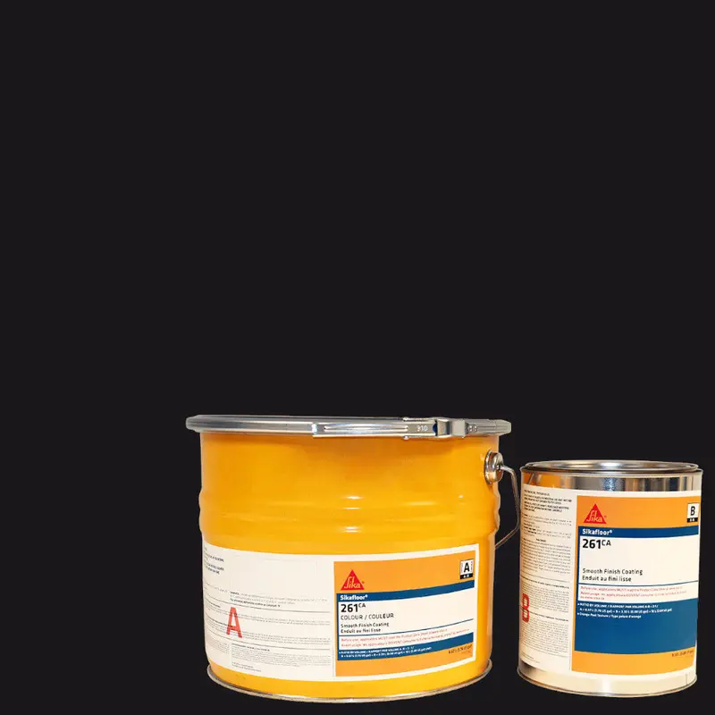 Sika - Smooth Finish Coating Sikafloor-261 Ca RAL 9005 Jet Black Part A + B - 10 L