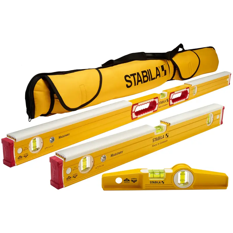 Stabila - 3 Level Set - 24" and 48" Type 196-2 K Mason and Torpedo Magnetic