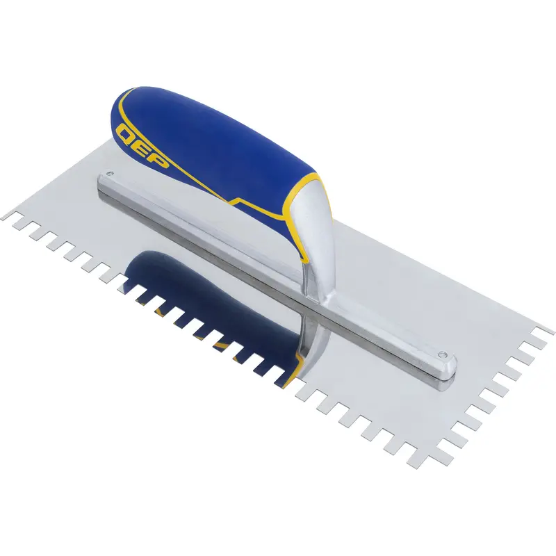 QEP - Comfort Grip Stainless Steel Trowel Square-Notch 1/4" x 3/8" x 1/4"
