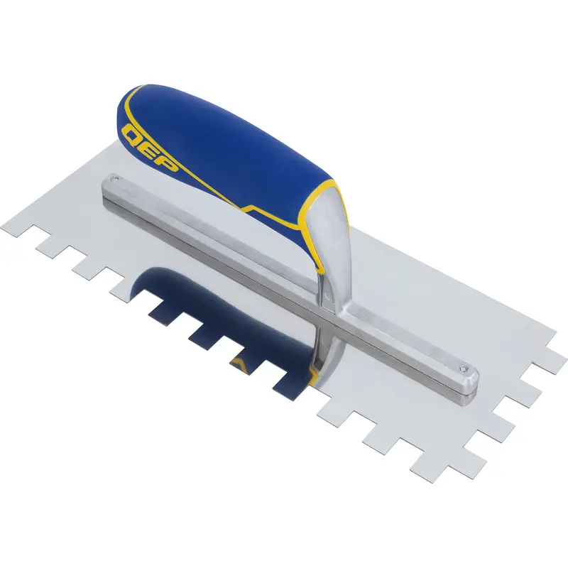 QEP - Comfort Grip Stainless Steel Trowel Square-Notch 1/2" x 1/2" x 1/2"