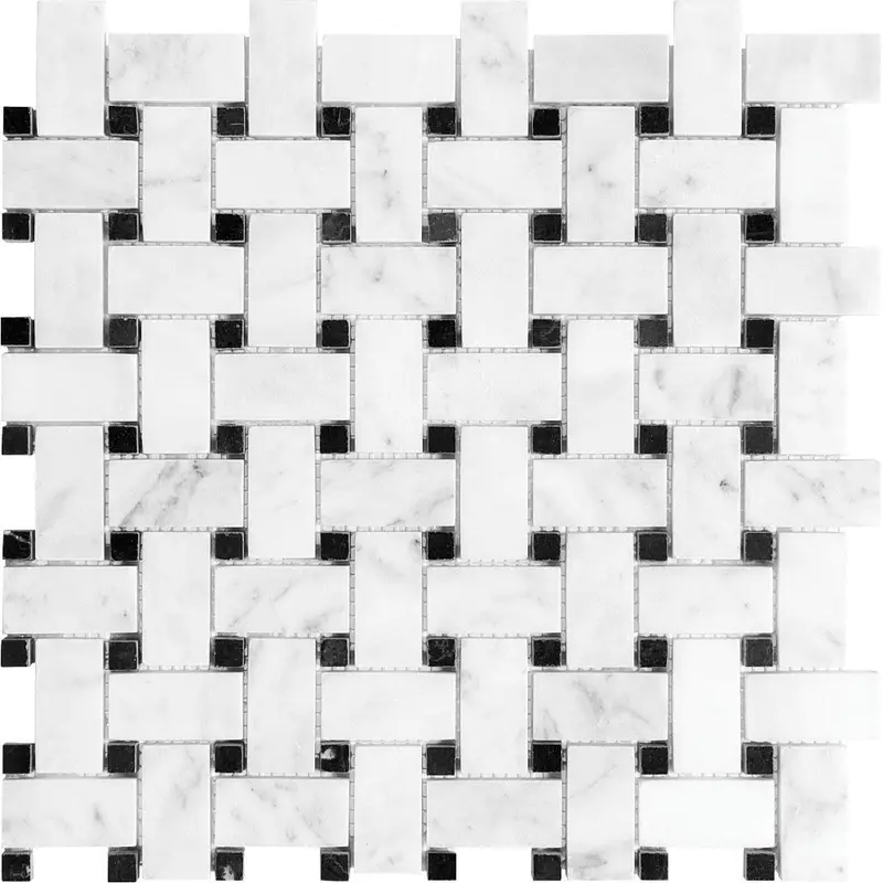 Anatolia - Marble Mosaic Bianco Venatino Basketweave Honed 12" x 12"