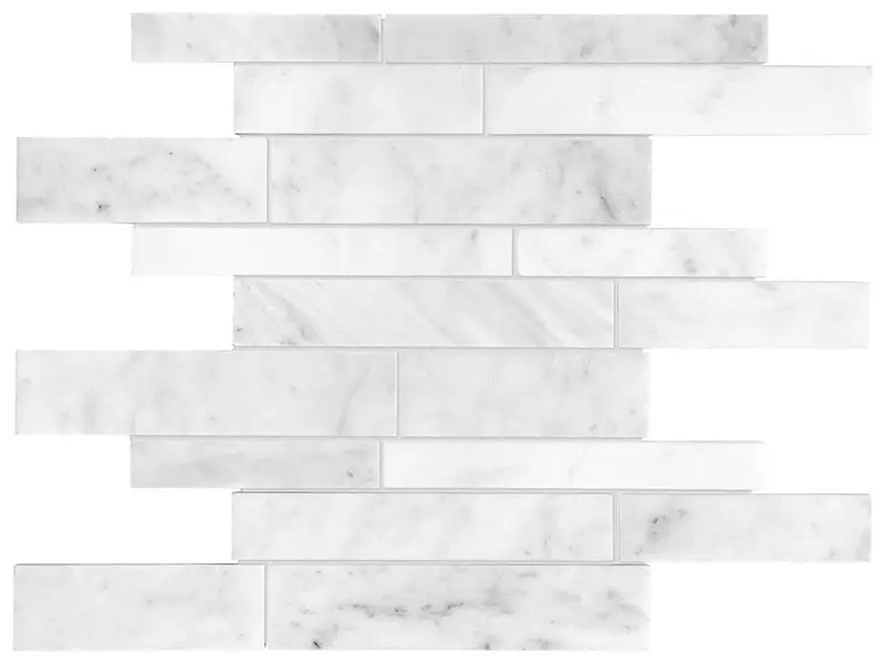 Anatolia - Marble Random Strip Mosaic Bianco Venatino Honed 12" x 12"