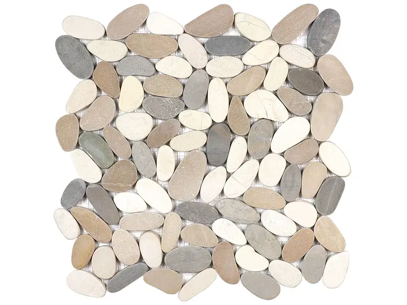 Anatolia - Natural Stone Mosaic Zen Harmony Warm Blend Flat Pebble Matte 12" x 12"