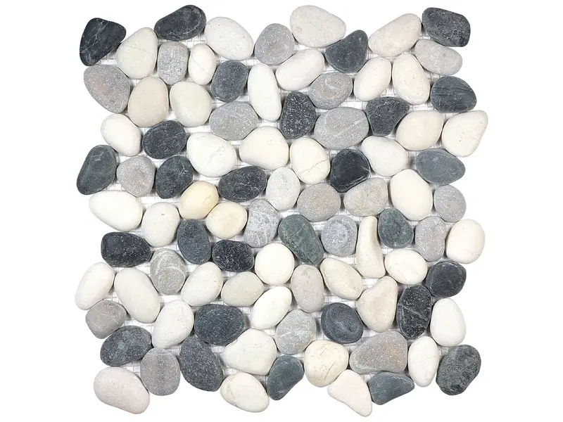 Anatolia - Natural Stone Mosaic Zen Tranquil Cool Blend Pebble Matte 12" x 12"