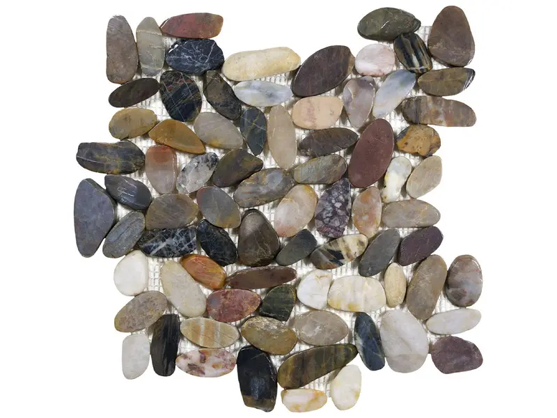 Anatolia - Natural Stone Mosaic Zen Bora Wilderness Flat Pebble Polished 12" x 12"