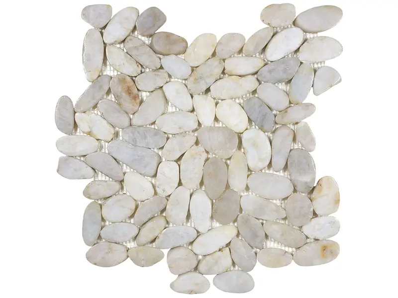 Anatolia - Natural Stone Mosaic Zen Fiji Cream Flat Pebble Polished 12" x 12"