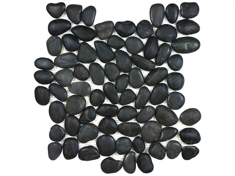 Anatolia - Natural Stone Mosaic Zen Tahitian Black Sand Pebble Matte 12" x 12"