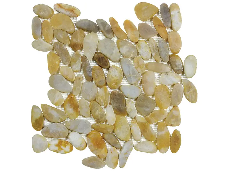 Anatolia - Natural Stone Mosaic Zen Tonga Sunset Flat Pebble Polished 12" x 12"