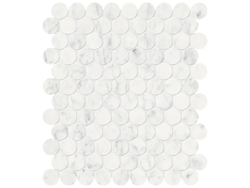 Anatolia Mosaic Eterna Bianco Penny Round Honed 11" x 13"