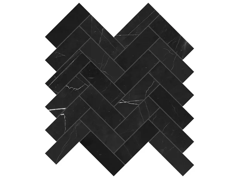 Anatolia Mosaic Galaxia Nero Herringbone Polished 11" x 11"