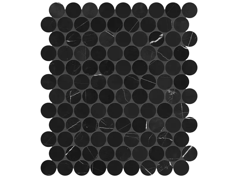 Anatolia Mosaic Galaxia Nero Penny Round Polished 11" x 13"