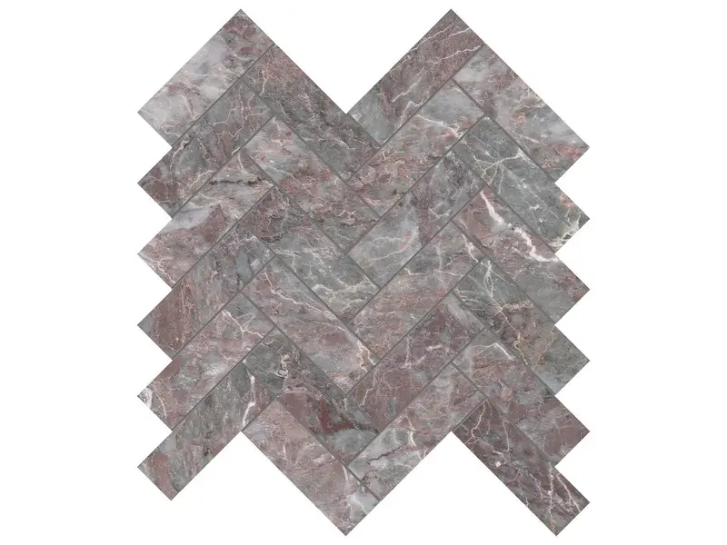 Anatolia Mosaic Sereno Burgundy Herringbone Honed 11" x 11"
