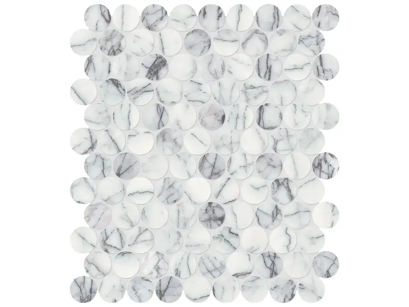 Anatolia Mosaic Lilac Volta Penny Round Honed 11" x 13"