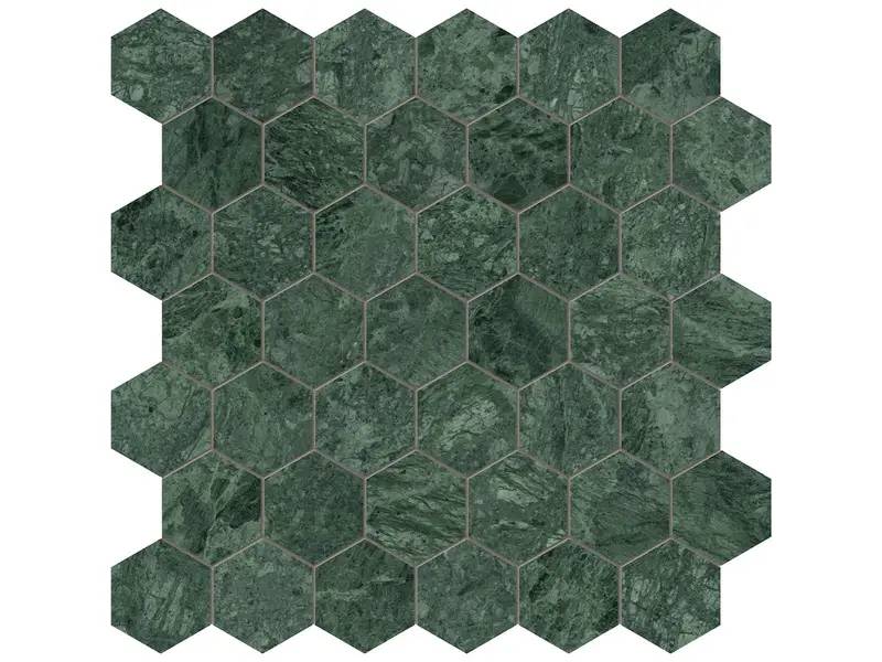 Anatolia Mosaic Diosa Verde Hexagon Polished 12" x 12"