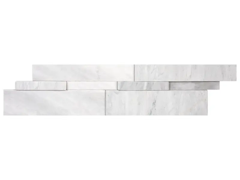 Anatolia - Natural Stone Mosaic Bianco Venatino Cubic Panel Honed - 6" x 24"