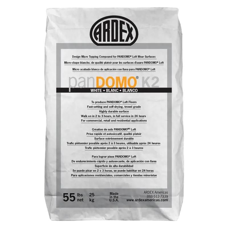 Ardex - Pandomo K2 Micro-Topping Compound for Loft Wear Surfaces, White - 25 kg