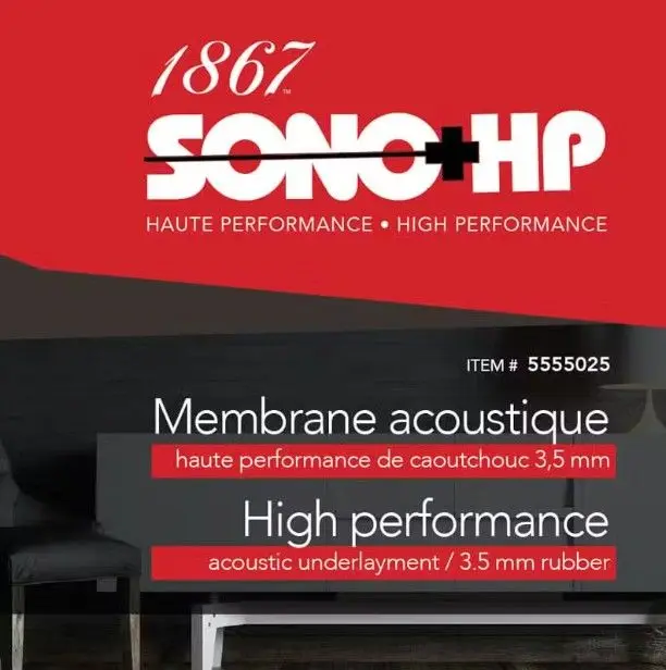 Planchers 1867 SONO + HP 3.5 mm Rubber Membrane 225 sqft