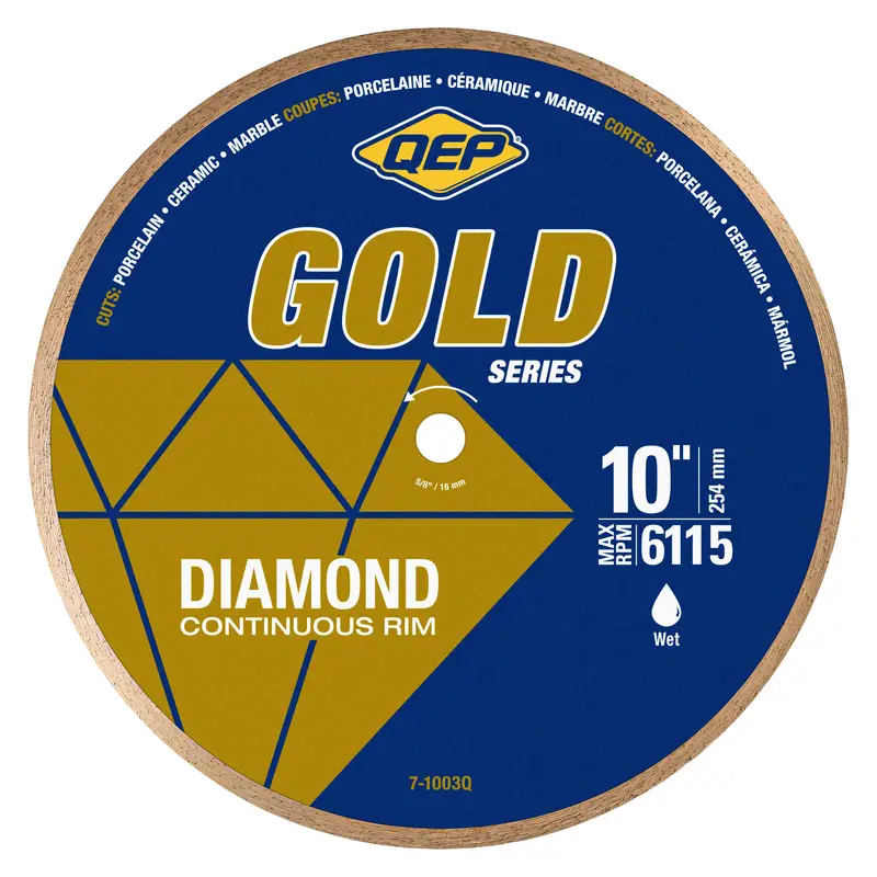 10" Gold Series Continuous Rim Diamond Saw Blade for Wet Cuts