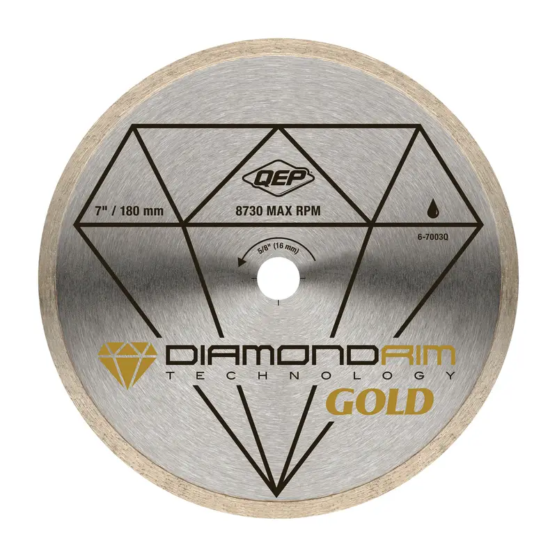 QEP Wet Diamond Continuous Rim Tile Saw Blade Gold Series 7"